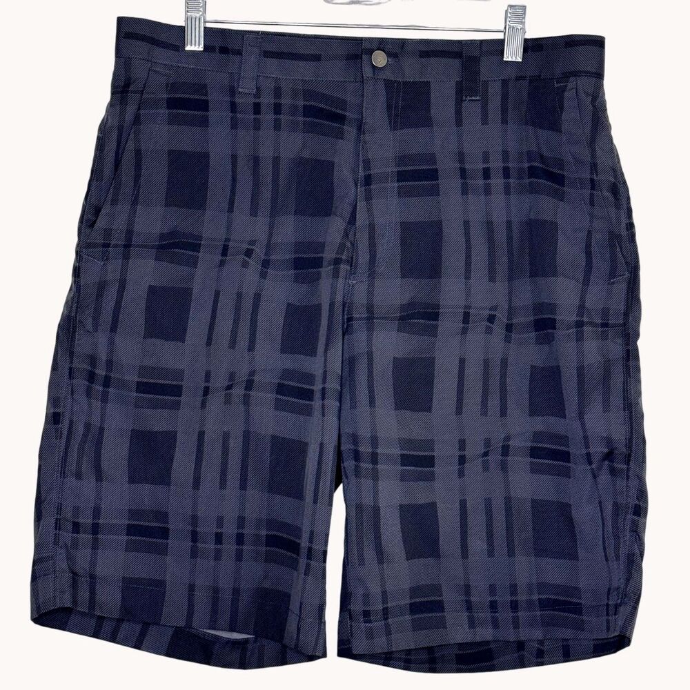 Callaway Mens Golf Shorts Plaid Black Gray 34